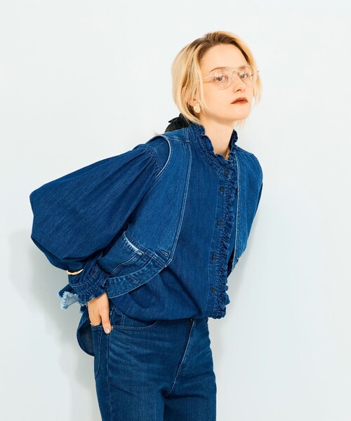 Rie Miller(リエミラー)の「【RM denim】Vネックデニムベスト(ベスト・レディース・インディゴブルー・FREE)」の13枚目の写真