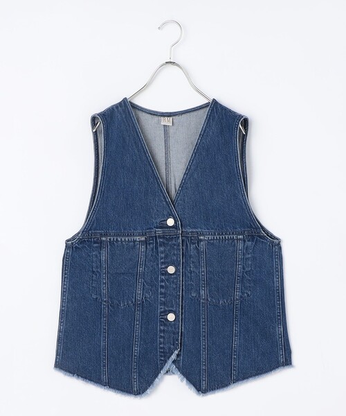 Rie Miller(リエミラー)の「【RM denim】Vネックデニムベスト(ベスト・レディース・インディゴブルー・FREE)」の16枚目の写真