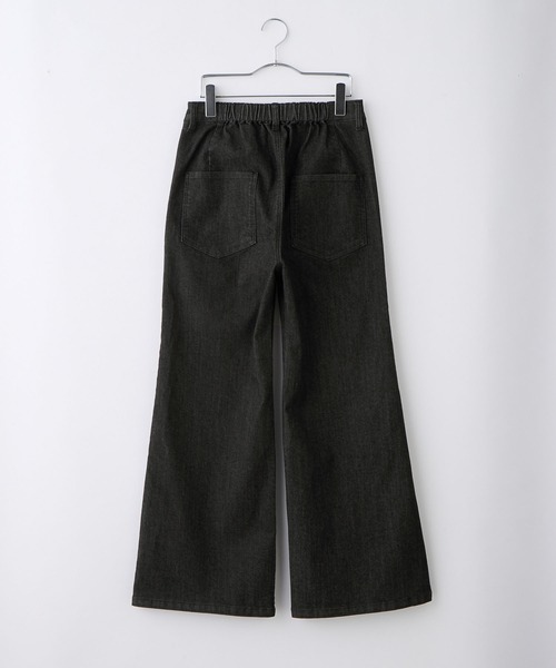 セール】メタリック刺繍ワイドフレアデニムパンツ（デニムパンツ