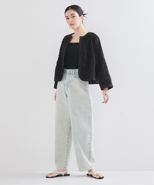 le cercle ADAM ET ROPE'(ルセルクルアダムエロペ)の「配色レースボレロ(ノーカラージャケット・レディース・ブラック/ベージュ系・FREE)」の21枚目の写真