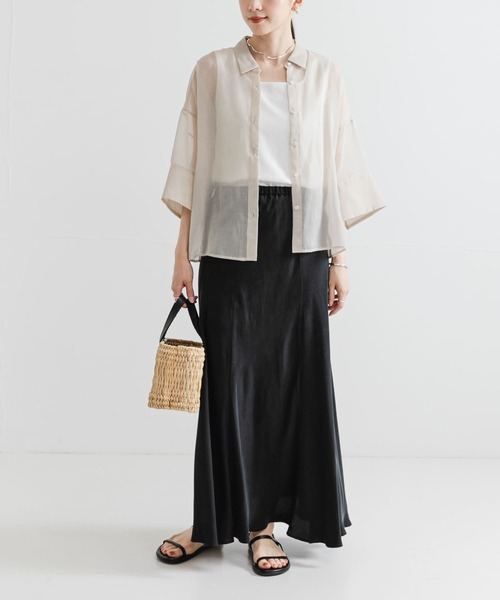 URBAN RESEARCH（アーバンリサーチ）の「シアーワイドスリーブ半袖シャツ（シャツ/ブラウス・レディース・カーキ/ネイビー/グレー系その他・FREE）」の7枚目の写真