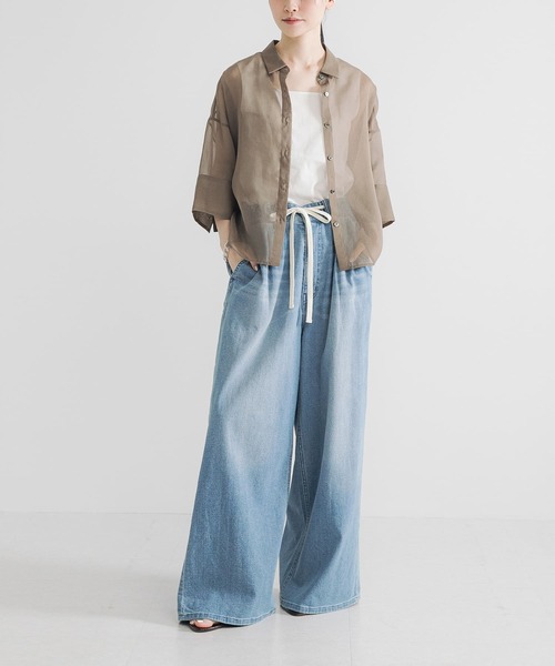 URBAN RESEARCH（アーバンリサーチ）の「シアーワイドスリーブ半袖シャツ（シャツ/ブラウス・レディース・カーキ/ネイビー/グレー系その他・FREE）」の14枚目の写真