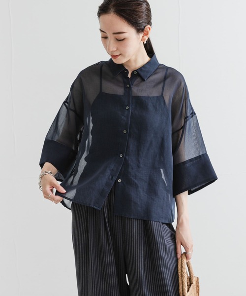 URBAN RESEARCH（アーバンリサーチ）の「シアーワイドスリーブ半袖シャツ（シャツ/ブラウス・レディース・カーキ/ネイビー/グレー系その他・FREE）」の17枚目の写真