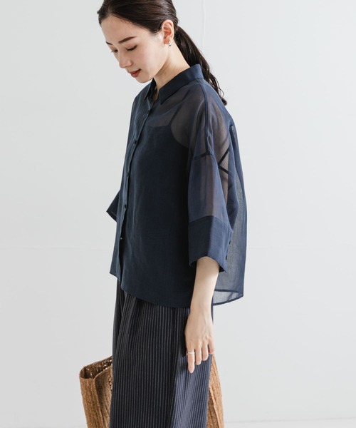 URBAN RESEARCH（アーバンリサーチ）の「シアーワイドスリーブ半袖シャツ（シャツ/ブラウス・レディース・カーキ/ネイビー/グレー系その他・FREE）」の18枚目の写真