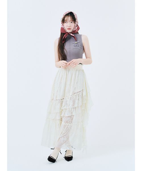 LILY BROWN（リリーブラウン）の「バリエーション スカーフ（バンダナ/スカーフ・レディース・レオパード/ドット/ボルドー・F）」の5枚目の写真