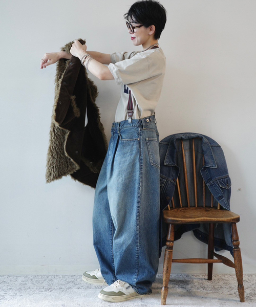 JOURNAL STANDARD LUXE（ジャーナルスタンダード　ラックス）の「13OZデニム タックラウンドパンツ（デニムパンツ・レディース・ネイビー・SMALL/MEDIUM）」の10枚目の写真