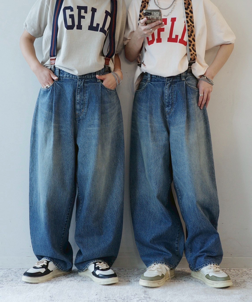 JOURNAL STANDARD LUXE（ジャーナルスタンダード　ラックス）の「13OZデニム タックラウンドパンツ（デニムパンツ・レディース・ネイビー・SMALL/MEDIUM）」の12枚目の写真