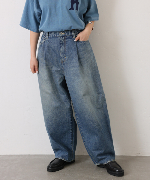 JOURNAL STANDARD LUXE（ジャーナルスタンダード　ラックス）の「13OZデニム タックラウンドパンツ（デニムパンツ・レディース・ネイビー・SMALL/MEDIUM）」の15枚目の写真