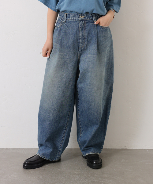 ジャーナルスタンダード ラックス オリジナル デニム ゆったりワイドレッグパンツ 10OZ タックワイドパンツ（デニムパンツ・ジーンズ）｜journal