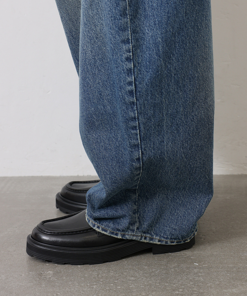 JOURNAL STANDARD LUXE（ジャーナルスタンダード　ラックス）の「13OZデニム タックラウンドパンツ（デニムパンツ・レディース・ネイビー・SMALL/MEDIUM）」の3枚目の写真