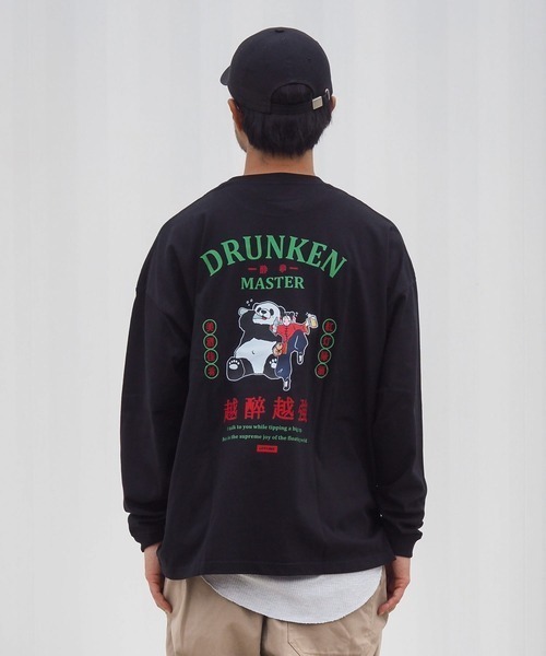 Leyline(レイライン)の「【Leyline】Drunken master l/s tee(Panda)(Tシャツ/カットソー・メンズ・ブラック/ホワイト・MEDIUM/LARGE/X-LARGE)」の1枚目の写真
