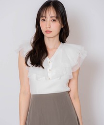 NOELA（ノエラ）の「チュールフリルニット（ニット/セーター）」