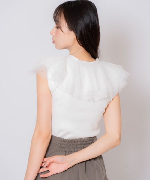 NOELA(ノエラ)の「チュールフリルニット(ニット/セーター・レディース・ブラウン/ピンク/オフホワイト・フリー)」の18枚目の写真