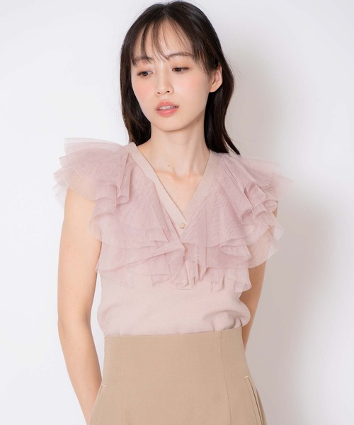 NOELA(ノエラ)の「チュールフリルニット(ニット/セーター・レディース・ブラウン/ピンク/オフホワイト・フリー)」の22枚目の写真