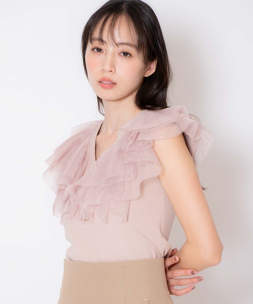 NOELA(ノエラ)の「チュールフリルニット(ニット/セーター・レディース・ブラウン/ピンク/オフホワイト・フリー)」の12枚目の写真