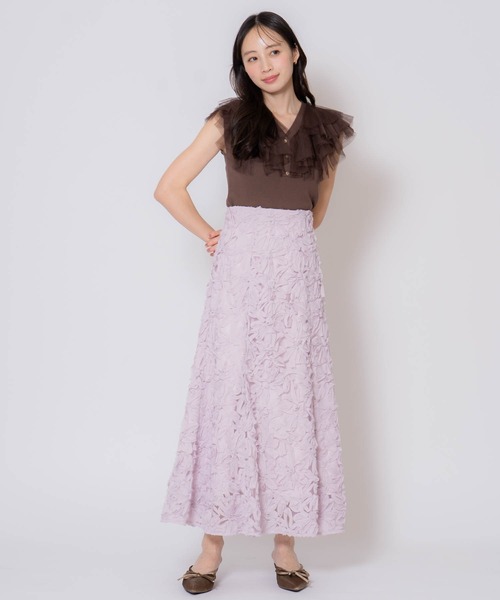 NOELA(ノエラ)の「チュールフリルニット(ニット/セーター・レディース・ブラウン/ピンク/オフホワイト・フリー)」の8枚目の写真