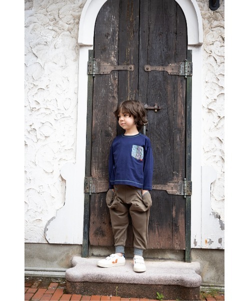 zuppa di zucca(ズッパ デ ズッカ)の「チェック切替え長袖Tシャツ(Tシャツ/カットソー・キッズ・ネイビー・110cm/120cm/130cm)」の5枚目の写真