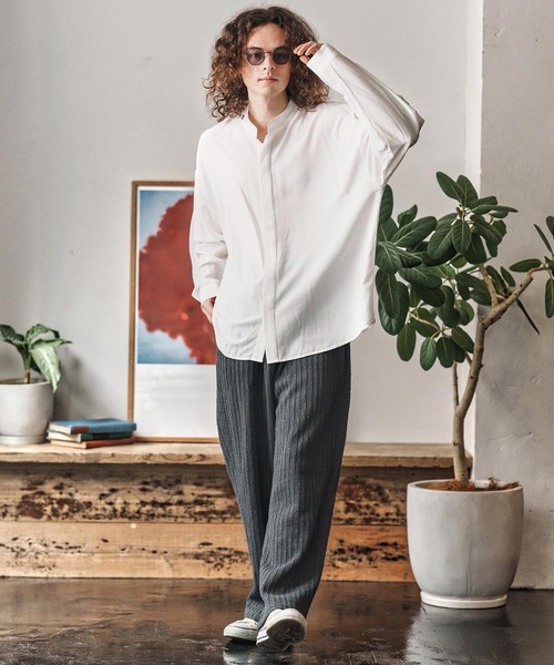 CAMBIO(カンビオ)の「mp13968- Fleece Lining Knit Bonding Wide Straight Pants ワイドストレートパンツ(CAM25AW-015)(その他パンツ・メンズ・ブラック/ネイビー/ブラウン・L/M/S)」の7枚目の写真