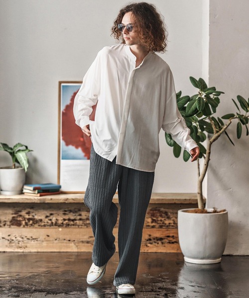 CAMBIO(カンビオ)の「mp13968- Fleece Lining Knit Bonding Wide Straight Pants ワイドストレートパンツ(CAM25AW-015)(その他パンツ・メンズ・ブラック/ネイビー/ブラウン・L/M/S)」の8枚目の写真