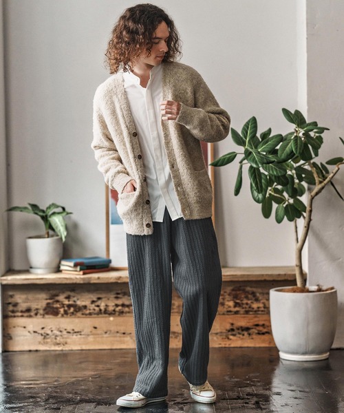 CAMBIO(カンビオ)の「mp13968- Fleece Lining Knit Bonding Wide Straight Pants ワイドストレートパンツ(CAM25AW-015)(その他パンツ・メンズ・ブラック/ネイビー/ブラウン・L/M/S)」の9枚目の写真