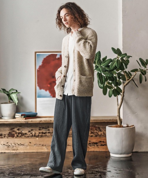 CAMBIO(カンビオ)の「mp13968- Fleece Lining Knit Bonding Wide Straight Pants ワイドストレートパンツ(CAM25AW-015)(その他パンツ・メンズ・ブラック/ネイビー/ブラウン・L/M/S)」の10枚目の写真