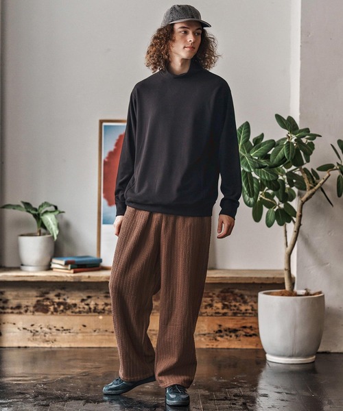 CAMBIO(カンビオ)の「mp13968- Fleece Lining Knit Bonding Wide Straight Pants ワイドストレートパンツ(CAM25AW-015)(その他パンツ・メンズ・ブラック/ネイビー/ブラウン・L/M/S)」の13枚目の写真