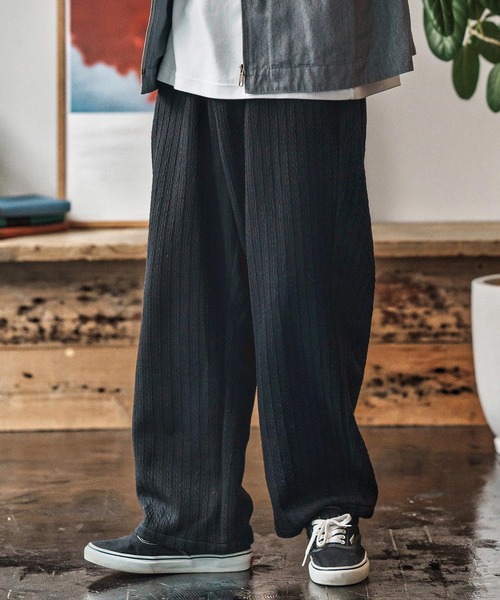 CAMBIO(カンビオ)の「mp13968- Fleece Lining Knit Bonding Wide Straight Pants ワイドストレートパンツ(CAM25AW-015)(その他パンツ・メンズ・ブラック/ネイビー/ブラウン・L/M/S)」の17枚目の写真