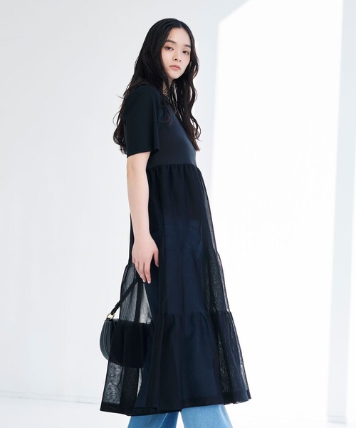 BIANCA(ビアンカ)の「【着回し抜群】ニットコンビワンピース(ワンピース・レディース・ブラック/オフホワイト・38)」の5枚目の写真