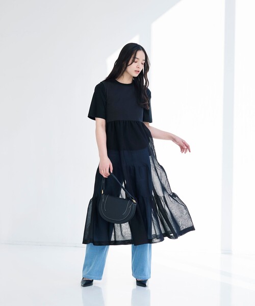 BIANCA(ビアンカ)の「【着回し抜群】ニットコンビワンピース(ワンピース・レディース・ブラック/オフホワイト・38)」の9枚目の写真