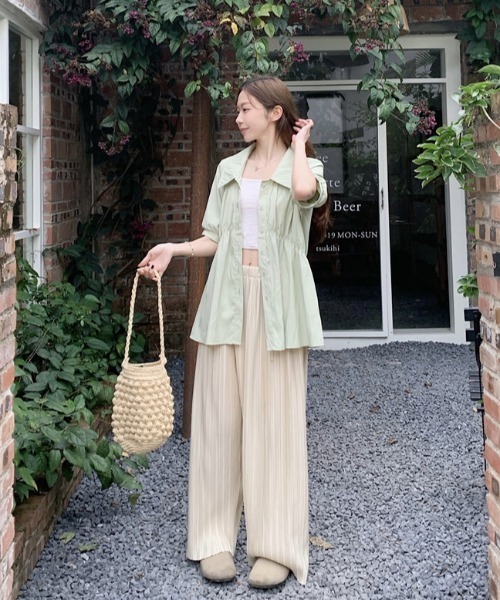 Per sist ence(パーシエンス)の「シャーリングシャツチュニック(シャツ/ブラウス・レディース・ブラック/グリーン/ピンク/イエロー・ONE SIZE)」の20枚目の写真