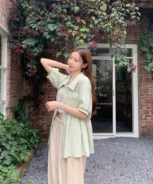 Per sist ence(パーシエンス)の「シャーリングシャツチュニック(シャツ/ブラウス・レディース・ブラック/グリーン/ピンク/イエロー・ONE SIZE)」の22枚目の写真