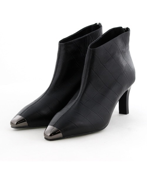 NICAL（ニカル）の「【NICAL】【本革】トゥキャップヒールショートブーツ/554400（ブーツ・レディース・グレー/ブラック・LARGE/MEDIUM/X-LARGE/SMALL）」の4枚目の写真