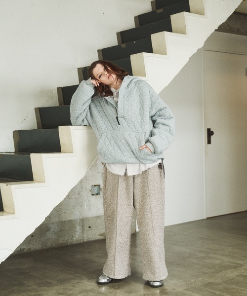 CASPER JOHN（キャスパージョン）の「Quilted skipper zip parka / キルティングスキッパージップパーカー（パーカー・メンズ・ブラック/アイボリー/オレンジ・LARGE/MEDIUM/SMALL/X-SMALL）」の7枚目の写真