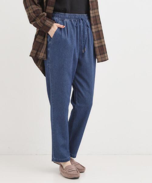 SHOO・LA・RUE（シューラルー）の「【高レビュー/SS-LL/美脚シルエット】自然に体型カバー イージーデニム テーパードパンツ（デニムパンツ・レディース・ブラック/チャコールグレー/ブルー/ネイビー・01/02/03/04/10）」の3枚目の写真