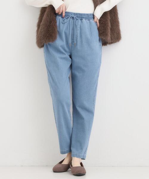 ヨクバリ デニム 美脚テーパードパンツ　サイズ2 ユニセックス】デニム2タックワイドテーパードパンツ / CRAFT