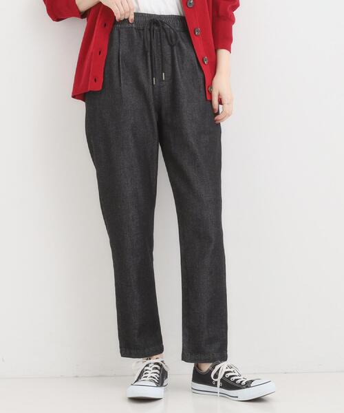 SHOO・LA・RUE（シューラルー）の「【高レビュー/SS-LL/美脚シルエット】自然に体型カバー イージーデニム テーパードパンツ（デニムパンツ・レディース・ブラック/チャコールグレー/ブルー/ネイビー・01/02/03/04/10）」の2枚目の写真