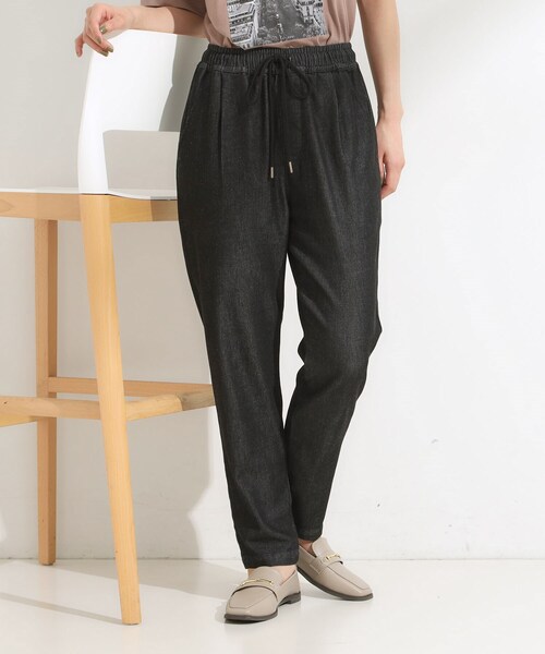 SHOO・LA・RUE（シューラルー）の「【高レビュー/SS-LL/美脚シルエット】自然に体型カバー イージーデニム テーパードパンツ（デニムパンツ・レディース・ブラック/チャコールグレー/ブルー/ネイビー・01/02/03/04/10）」の10枚目の写真