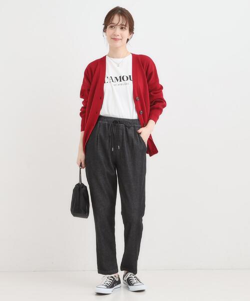 SHOO・LA・RUE（シューラルー）の「【高レビュー/SS-LL/美脚シルエット】自然に体型カバー イージーデニム テーパードパンツ（デニムパンツ・レディース・ブラック/チャコールグレー/ブルー/ネイビー・01/02/03/04/10）」の13枚目の写真