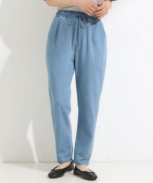 SHOO・LA・RUE（シューラルー）の「【高レビュー/SS-LL/美脚シルエット】自然に体型カバー イージーデニム テーパードパンツ（デニムパンツ・レディース・ブラック/チャコールグレー/ブルー/ネイビー・01/02/03/04/10）」の15枚目の写真