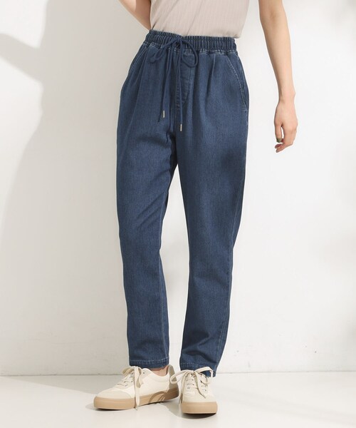 SHOO・LA・RUE（シューラルー）の「【高レビュー/SS-LL/美脚シルエット】自然に体型カバー イージーデニム テーパードパンツ（デニムパンツ・レディース・ブラック/チャコールグレー/ブルー/ネイビー・01/02/03/04/10）」の20枚目の写真