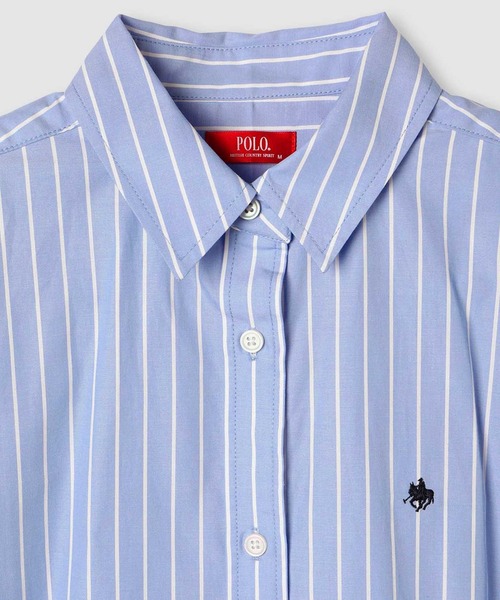 POLO BCS（ポロ ビーシーエス）の「POLO British Country Spirit ワンポイント刺繍オーバーシャツ（シャツ/ブラウス・レディース・ブルー/オフホワイト/ベージュ/ブラック・M/L）」の6枚目の写真