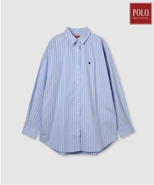 POLO BCS（ポロ ビーシーエス）の「POLO British Country Spirit ワンポイント刺繍オーバーシャツ（シャツ/ブラウス・レディース・ブルー/オフホワイト/ベージュ/ブラック・M/L）」の5枚目の写真