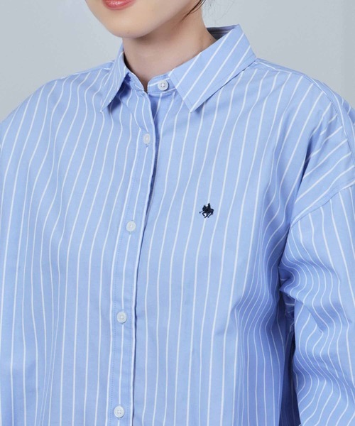 POLO BCS（ポロ ビーシーエス）の「POLO British Country Spirit ワンポイント刺繍オーバーシャツ（シャツ/ブラウス・レディース・ブルー/オフホワイト/ベージュ/ブラック・M/L）」の11枚目の写真