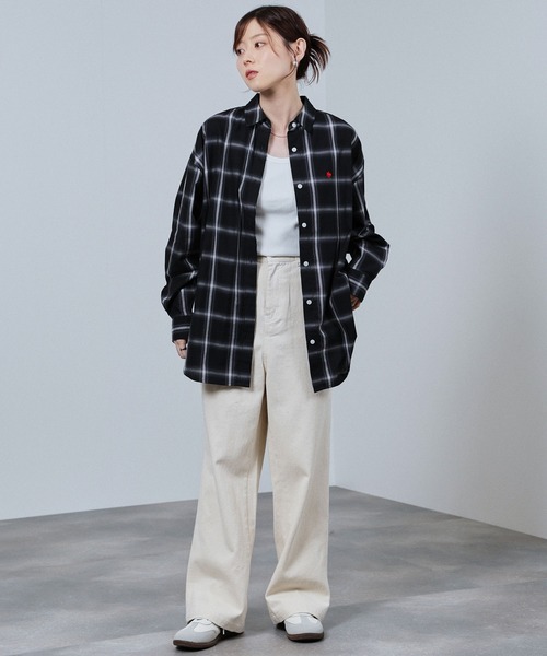 POLO BCS（ポロ ビーシーエス）の「POLO British Country Spirit ワンポイント刺繍オーバーシャツ（シャツ/ブラウス・レディース・ブルー/オフホワイト/ベージュ/ブラック・M/L）」の21枚目の写真