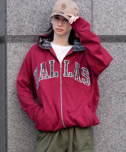 セール】WEGO/【25年秋冬新作】スラブチェックロゴジップ