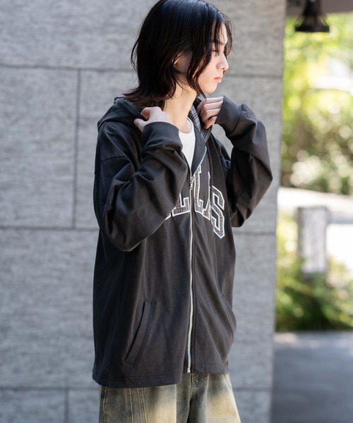 WEGO（ウィゴー）の「WEGO/スラブチェックロゴジップパーカー（パーカー・メンズ・チャコールグレー/ワイン・LARGE/MEDIUM）」の14枚目の写真