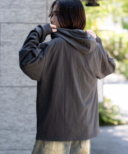 WEGO（ウィゴー）の「WEGO/スラブチェックロゴジップパーカー（パーカー・メンズ・チャコールグレー/ワイン・LARGE/MEDIUM）」の15枚目の写真