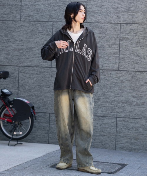 WEGO（ウィゴー）の「WEGO/スラブチェックロゴジップパーカー（パーカー・メンズ・チャコールグレー/ワイン・LARGE/MEDIUM）」の17枚目の写真