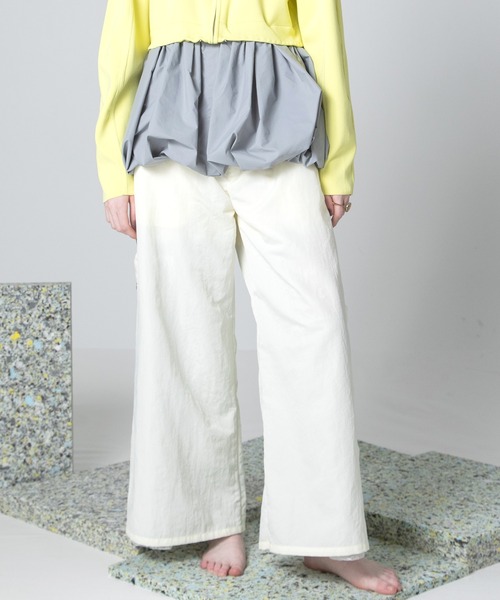 AULA AILA（アウラアイラ）の「パッチワークレースレイヤードワイドパンツ（その他パンツ・レディース・オフホワイト/ブラック/ピンク・0/1）」の7枚目の写真