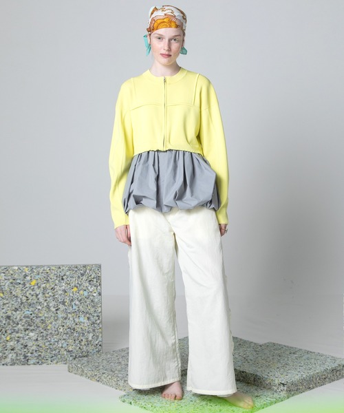 AULA AILA（アウラアイラ）の「パッチワークレースレイヤードワイドパンツ（その他パンツ・レディース・オフホワイト/ブラック/ピンク・0/1）」の8枚目の写真